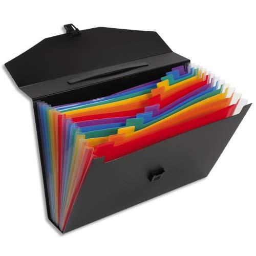 [458021] VIQUEL Trieur malette RAINBOW CLASS 13 compartiments, polypro 10/10e, Noir intérieur multicolore