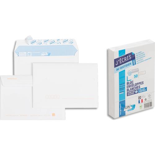 [464903] GPV Bloc de 50 enveloppes post bloc 90 grammes format 114x162 mm NF