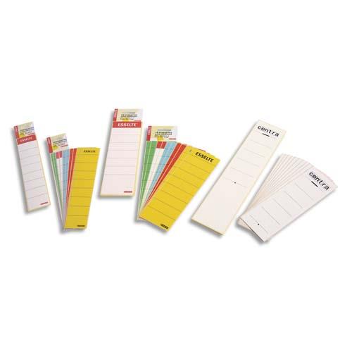 [465992] ESSELTE Sachet de 10 étiquettes adhésives pour classeur à levier à dos large coloris Blanc