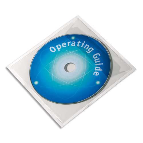 [469816] DURABLE Sachet 10 Pochettes adhésives PocketFix pour CD/DVD