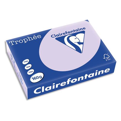 [475311] CLAIREFONTAINE Ramette de 250 feuilles papier couleur TROPHEE 160 grammes format A4 lilas 1043
