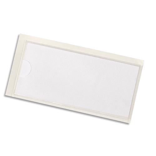 [476494] DURABLE Sachet 10 Pochettes adhésives Pocketfix H32 x L74 mm - ouverture latérale - Transparent