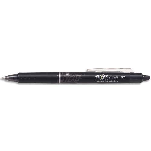 [476550] PILOT Stylo Roller FriXion Clicker rétractable, pointe moyenne Noir